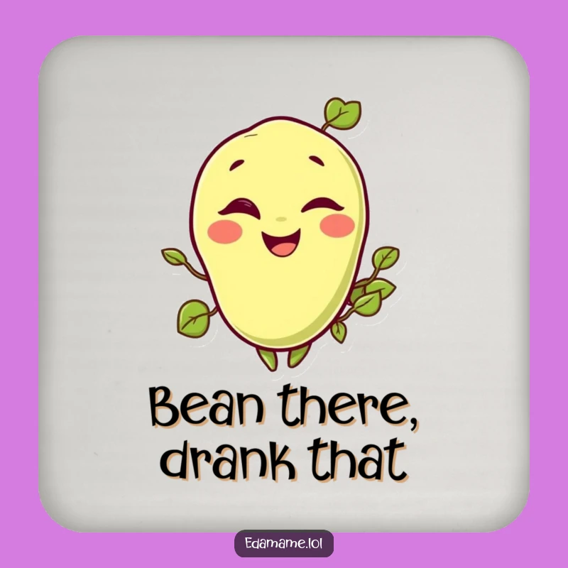 Funny Winking Edamame Coaster - Protect Surfaces with Cheerful Style
