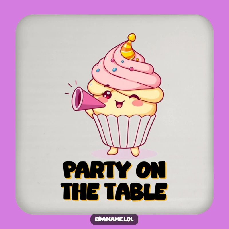 Funny Cupcake Party Horn Coasters: Protect Surfaces with Hilarious Party Flair