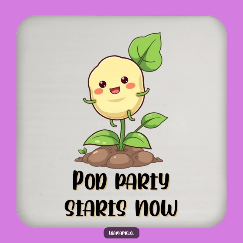 Funny Pod Hopping Coaster - Protect Surfaces with Plant Smiles - Unique Funny Gift Set