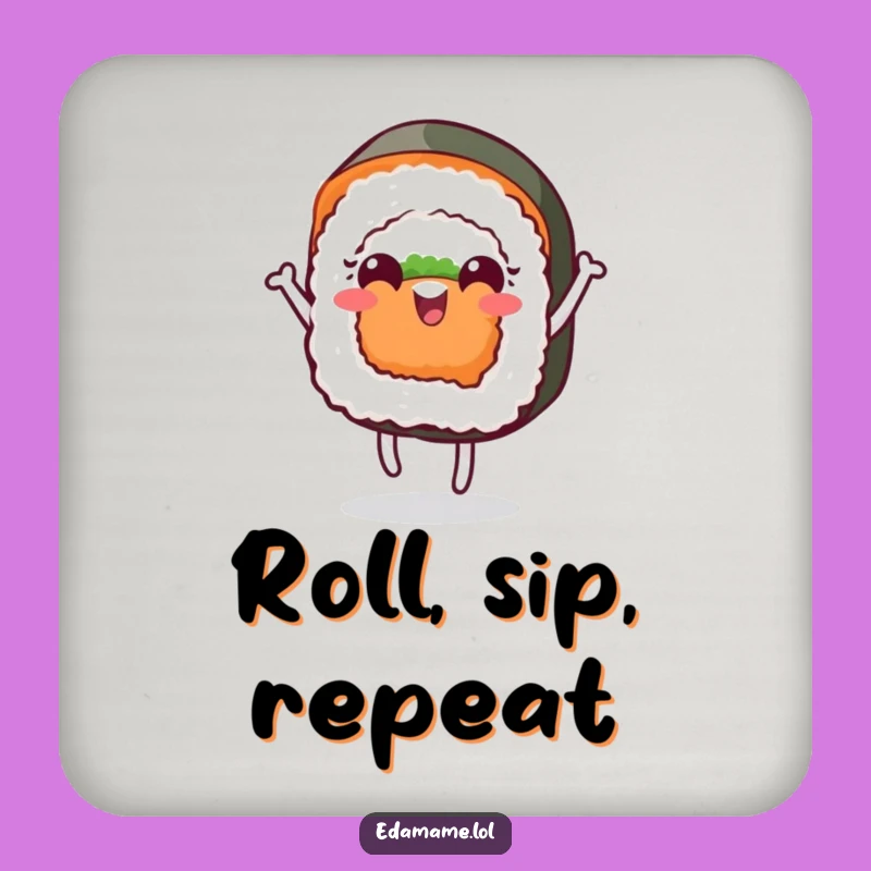 Funny Cheerful Sushi Dance Coaster Protect Surfaces with Playful Rolls