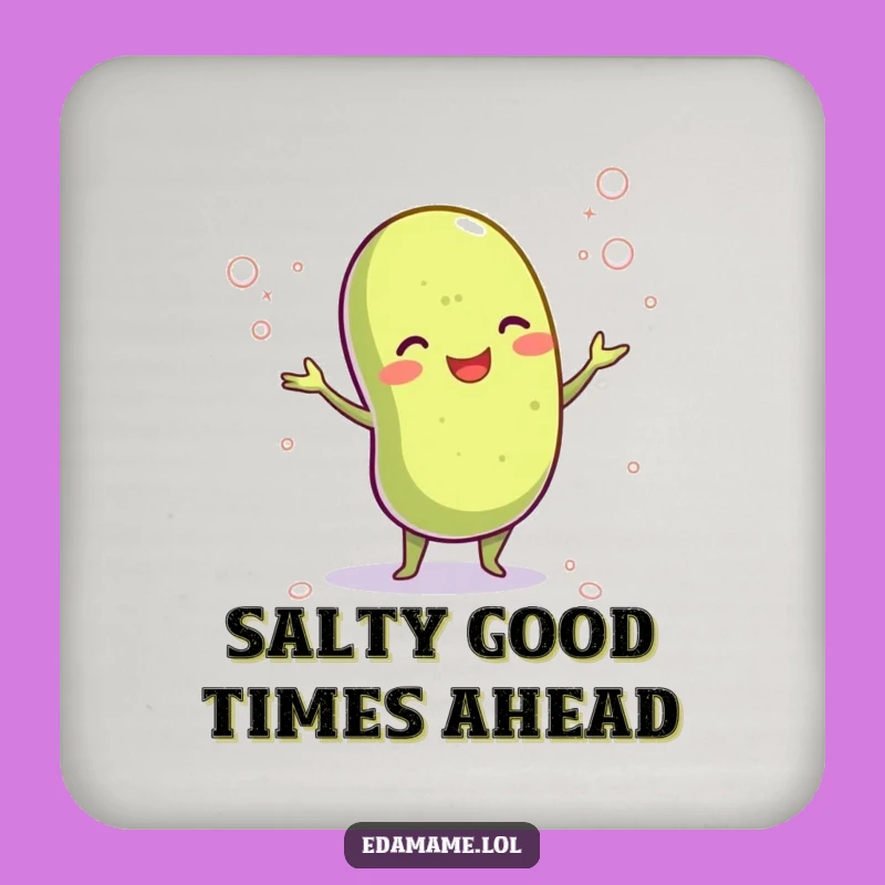 Funny Edamame Salt Juggling Coaster: Protect Surfaces with Savory Style