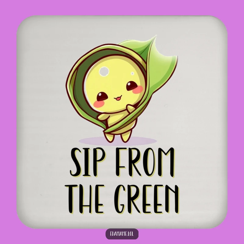 Funny Edamame Pod Drink Coaster: Protect Surfaces with Playfulness - Leaf Peeker Gift