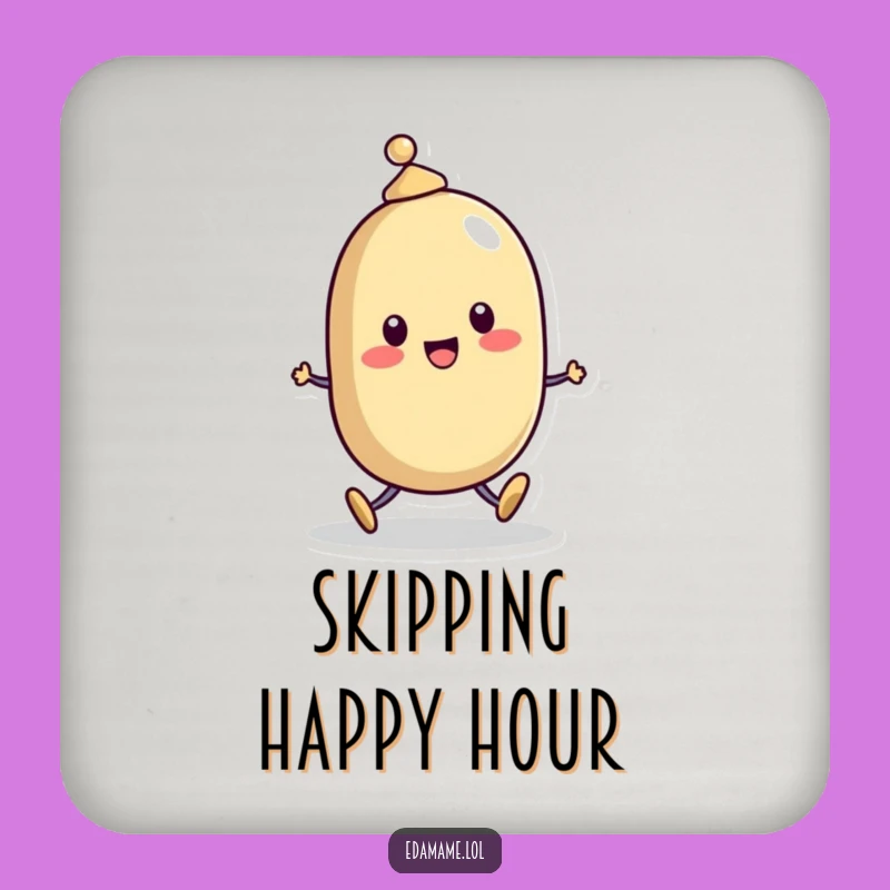 Funny Bean Character Hat Drink Coaster: Add Cheer to Surfaces