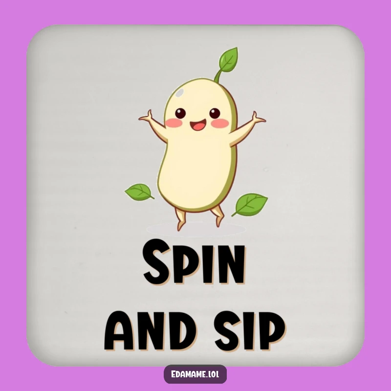 Funny Edamame Cartwheel Coaster: Keep Surfaces Safe With A Spin!