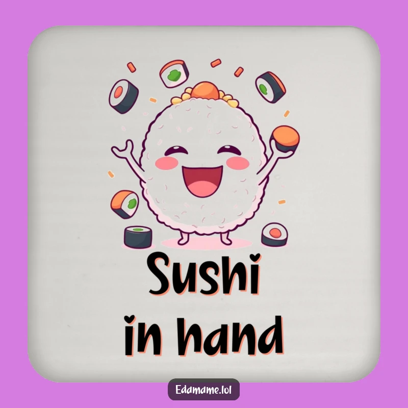 Funny Sushi Juggling Rice Ball Coaster: Protect Surfaces with Playful Art