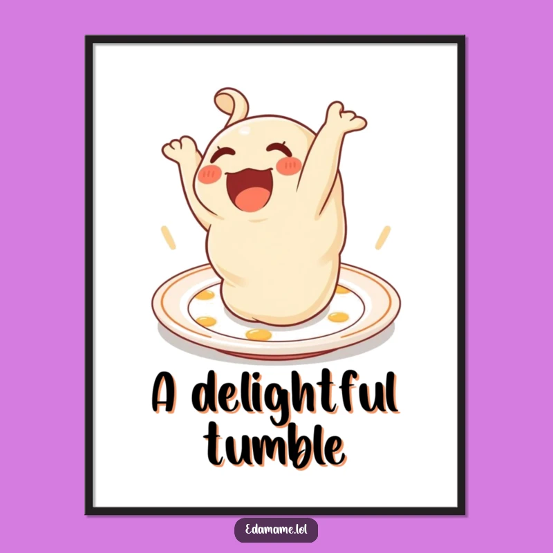 Funny Dumpling Somersault Poster: Delightful Wall Art for Food Lovers