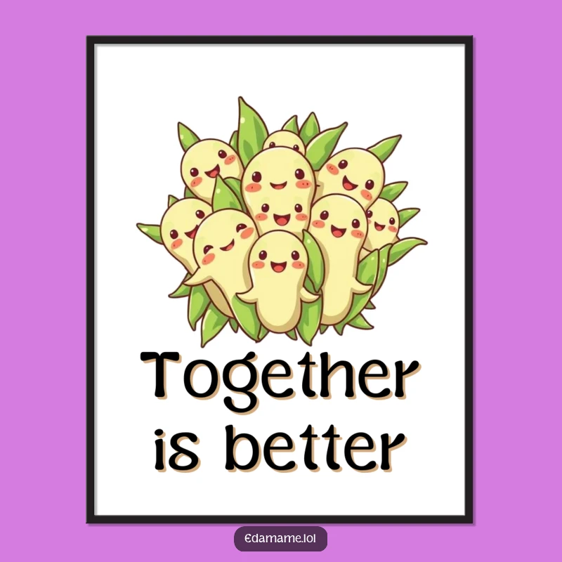 Funny Edamame Huddle Poster: Decorate With This Cheerful Group!