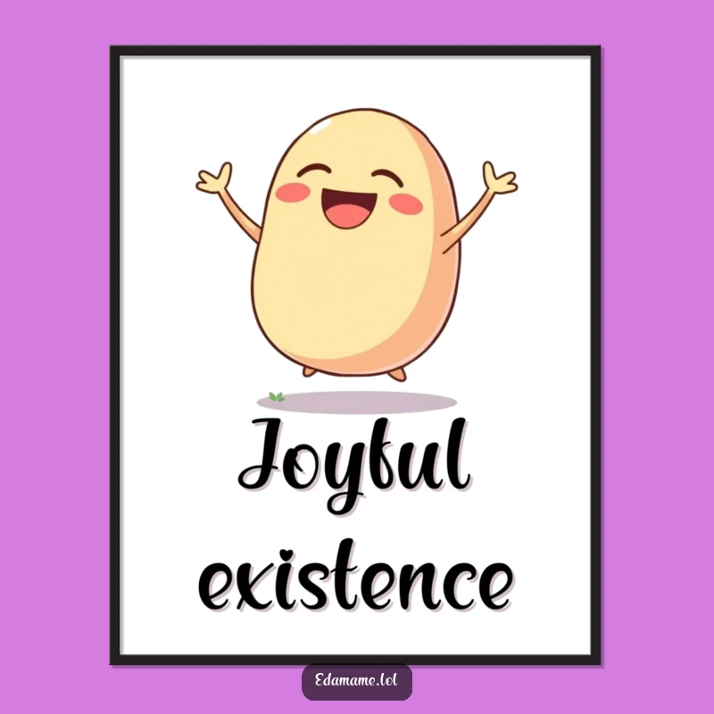 Funny Laughing Bean Pod Poster: Humorous Veggie Art, Great Gift Idea