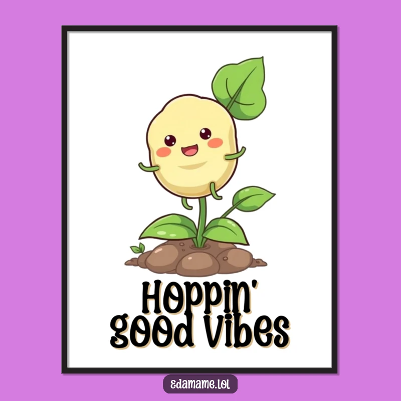 Funny Pod Hopping Poster - Cheerful Plant Art - Fantastic Funny Gift for Any Space