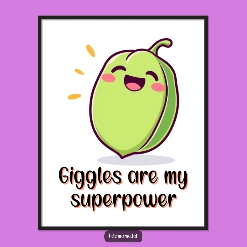 Funny Edamame Poster: Brighten Your Walls with This Giggling Pod's Hilarious Art
