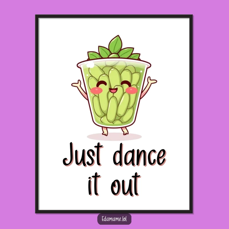 Funny Edamame Dance Poster - Cheerful Bean Wall Art Gift