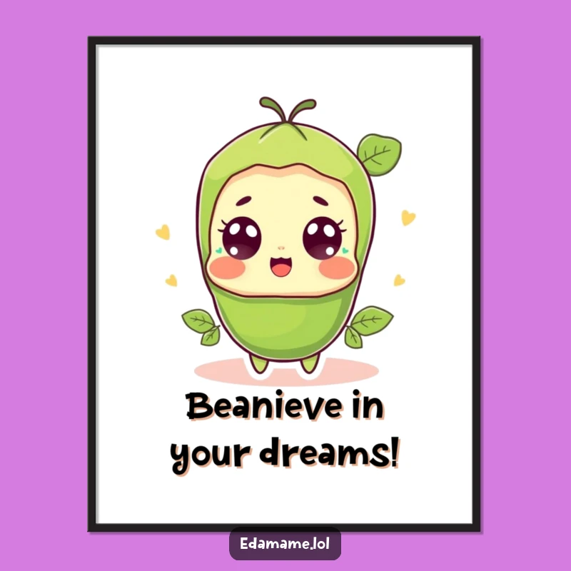 Free Printable Wall Art: Surprised Edamame Pod - Funny Downloadable Decor!