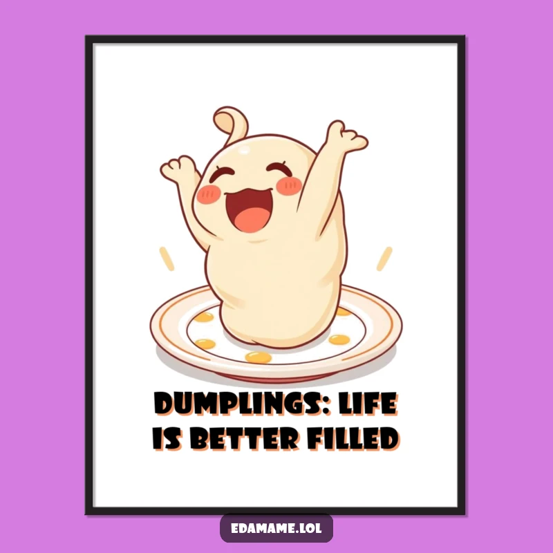 Free Printable Wall Art: Dumpling Somersault Fun, Humorous Downloadable Decor