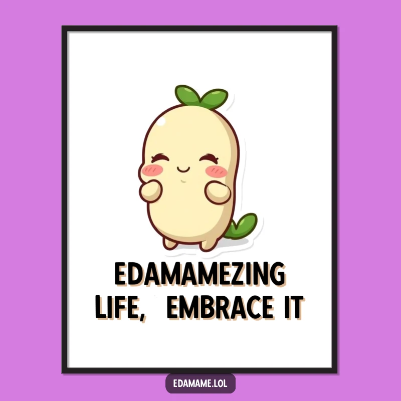 Free Printable Edamame Bow Wall Art - Funny Downloadable Decor with Charming Politeness