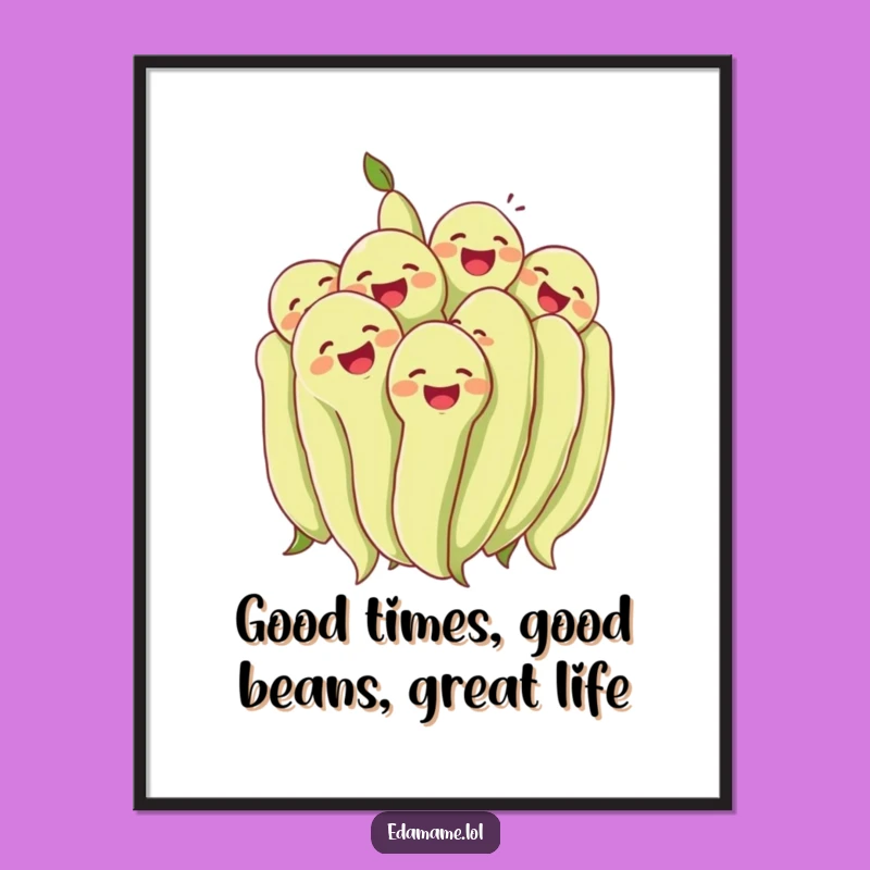 Free Printable Edamame Laughing Wall Art - Funny Downloadable Decor for a Cheerful Space