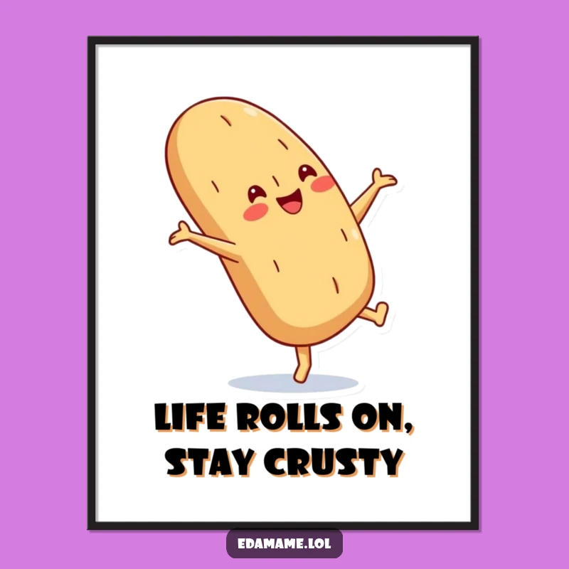 Free Printable Wall Art: Baguette Cartwheel Art for a Playful Kitchen Decor