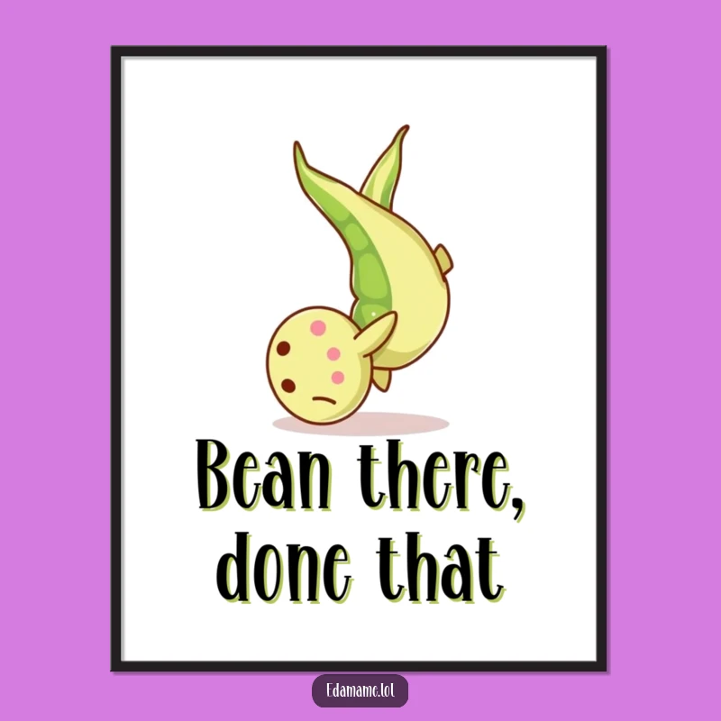 Free Printable Wall Art: Edamame Somersault Funny Decor Downloadable