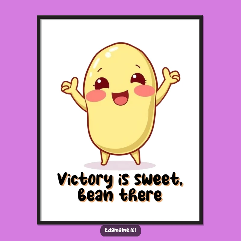 Free Printable Wall Art: Edamame Victory Dance Funny Downloadable Art