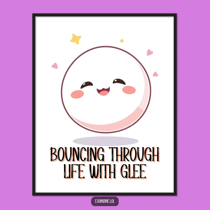 Free Printable Wall Art: Giggling Mochi Ball - Funny & Joyful Downloadable Decor for Your Room