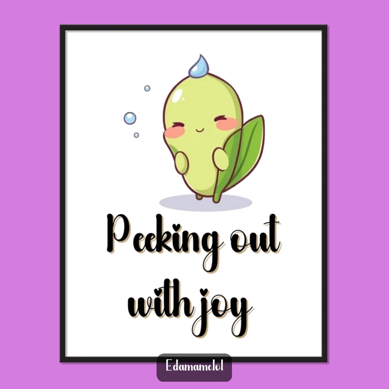 Free Printable Wall Art: Shy Edamame Blushing for a Sweet, Humorous Decor