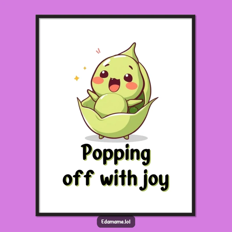 Free Printable Wall Art: Surprised Edamame launched art, hilarious downloadable home decor gift.