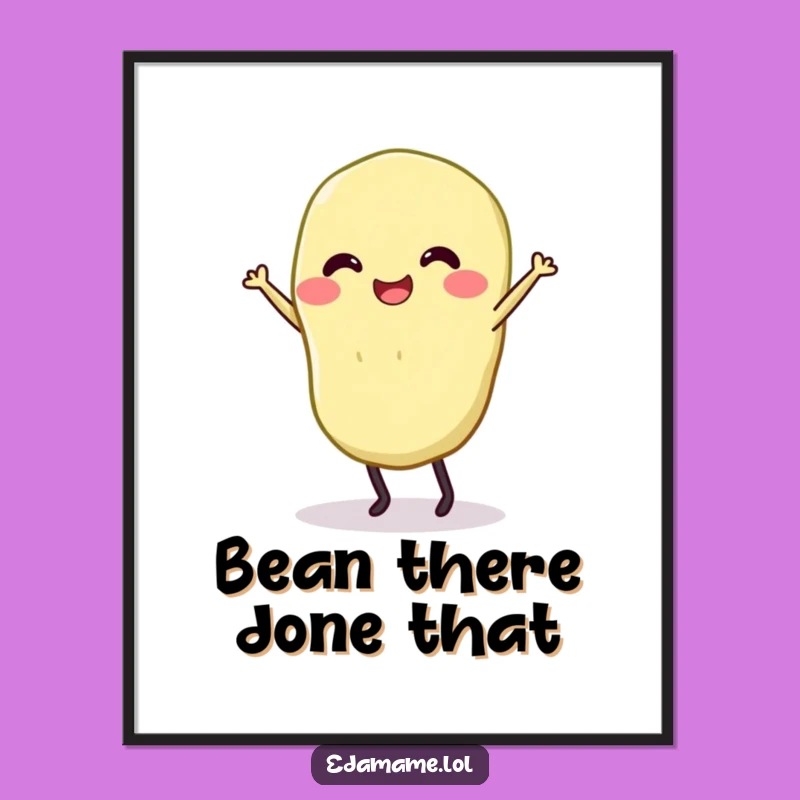 Funny Free Printable Wall Art: Dancing Edamame Humorous Downloadable Decor