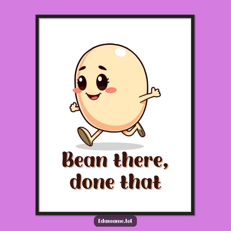 Funny Free Printable Wall Art: Determined Bean Runner Downloadable Art for Motivation
