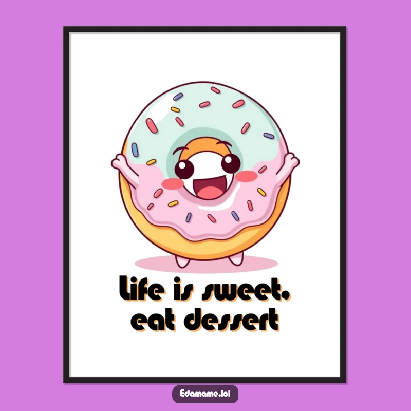 Funny Free Printable Wall Art: Donut Sprinkles Bouncing Downloadable Art