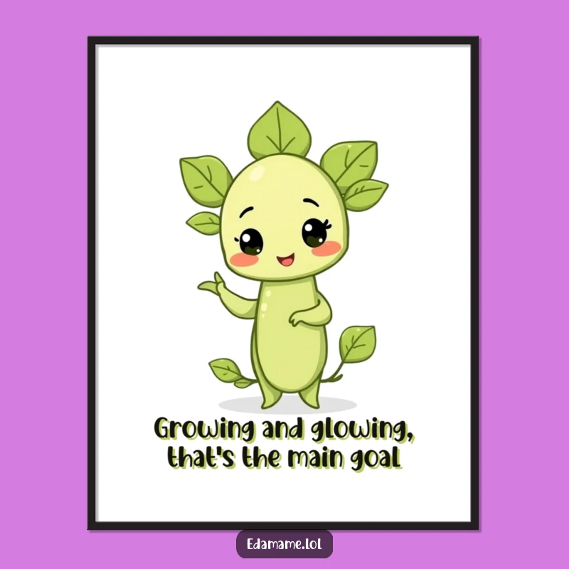 Funny Free Printable Wall Art: Proud Posing Edamame, Quirky Downloadable Home Decor