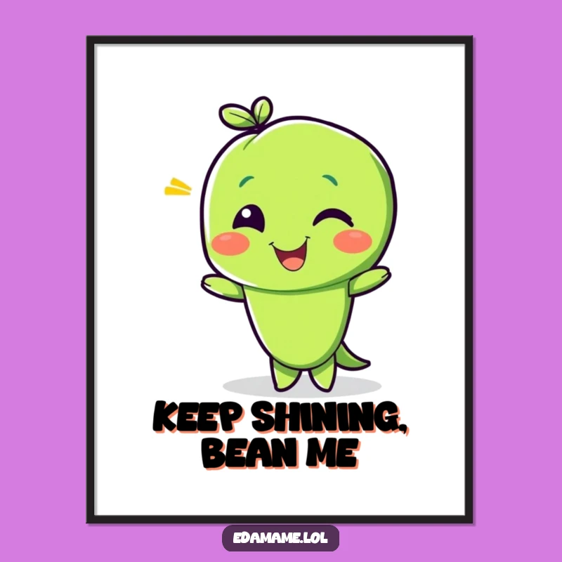 Free Printable Wall Art: Edamame Wink Funny Downloadable Art