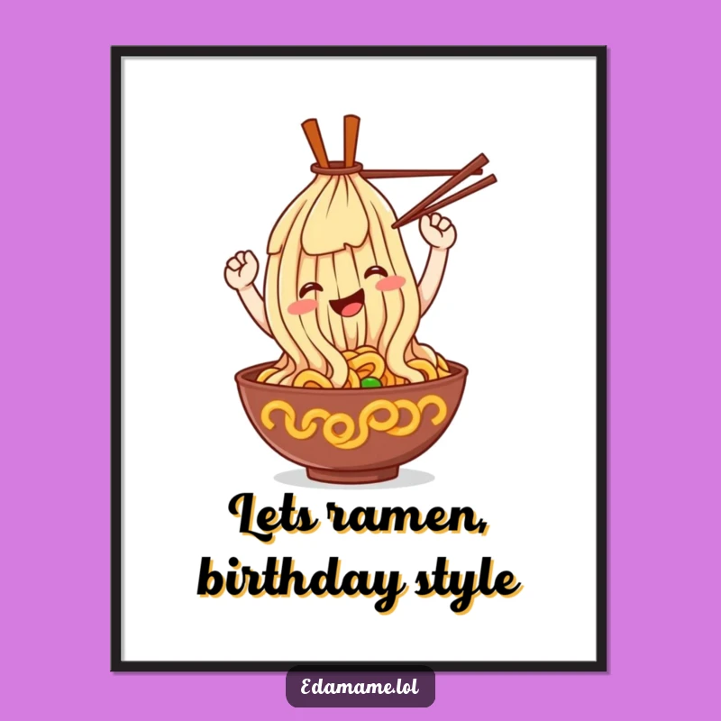 Funny Free Printable Wall Art: Ramen Noodle Loop Downloadable Foodie Decor