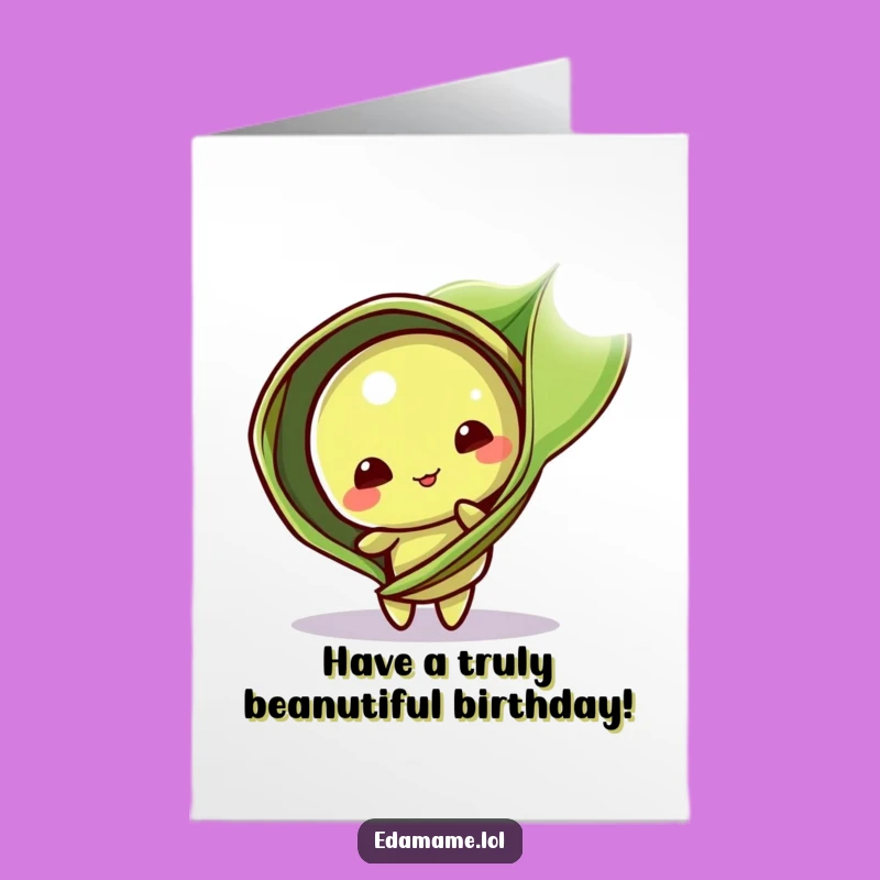 Free Printable Birthday Card: Playful Edamame Pod, Sneaky Humor Downloadable Gift