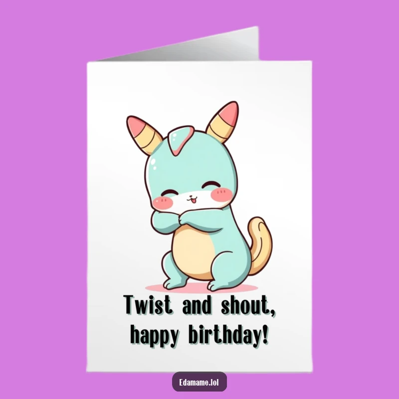 Free Printable Birthday Card: Silly Churro Pose - Funny Downloadable Gift for a Flexible Celebration