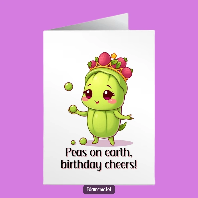 Free Printable Funny Birthday Card: Juggling Edamame Fun - Downloadable Gift
