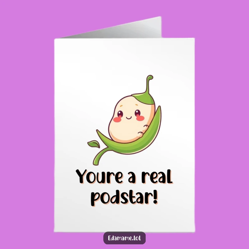 Free Printable Bean Pod Congrats Card: Sliding to Success Downloadable Gift for Celebrations