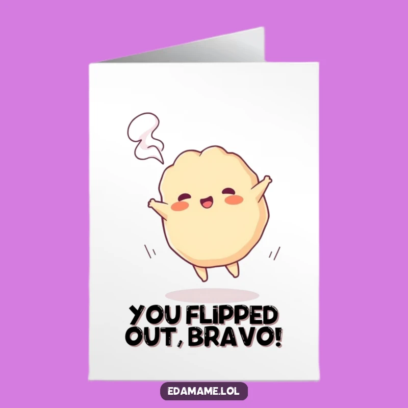 Free Printable Congrats Card: Gyoza Acrobat - Funny Downloadable Achievement Art