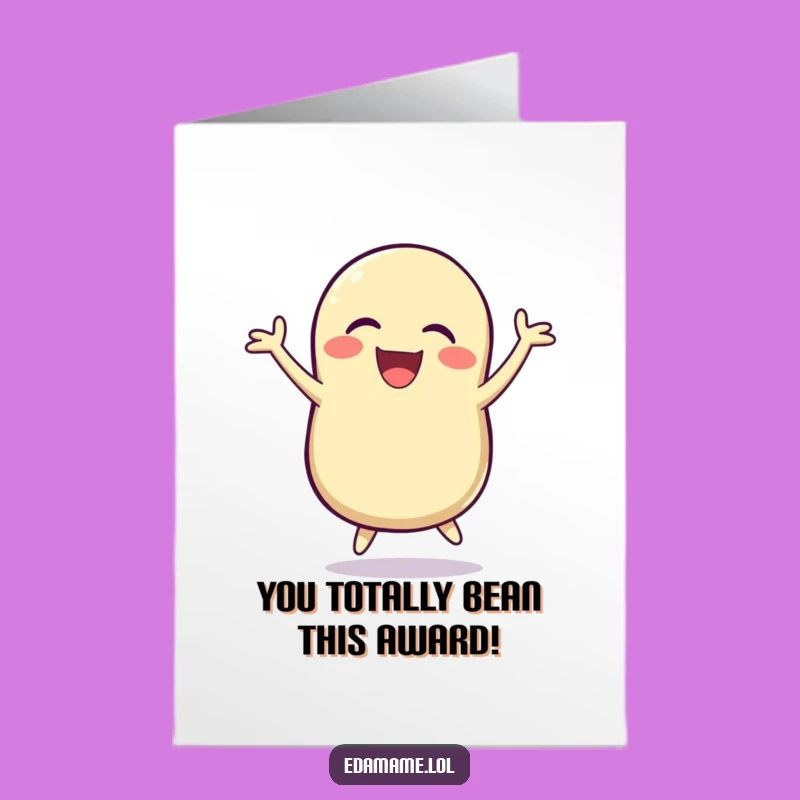 Free Printable Congrats Card: Laughing Bean Pod Jumping, Funny Downloadable Greeting for Success