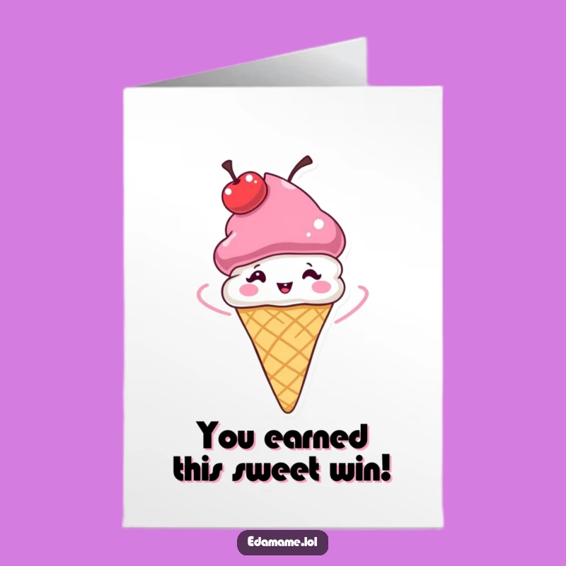 Free Printable Congrats Card: Wacky Ice Cream Cone Spin for Your Big Achievement