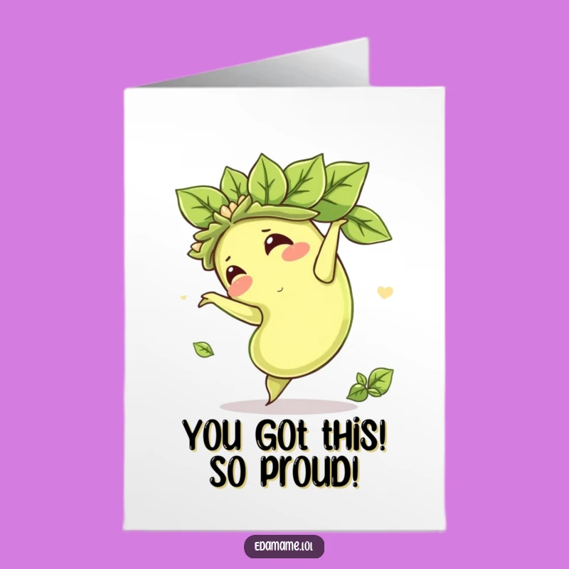 Free Printable Congratulations Card: Edamame Somersault Victory - Downloadable Joy