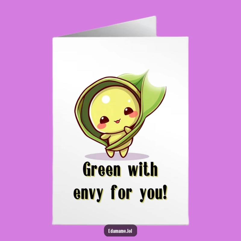 Free Printable Congratulations Card: Playful Edamame Pod, Sweet Humor Downloadable Gift
