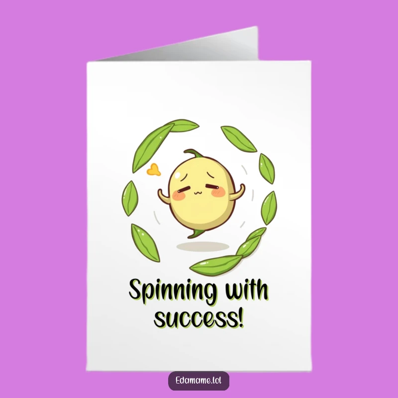 Free Printable Dizzy Edamame Congratulations Card: Funny Downloadable Gift for Unexpected Turns