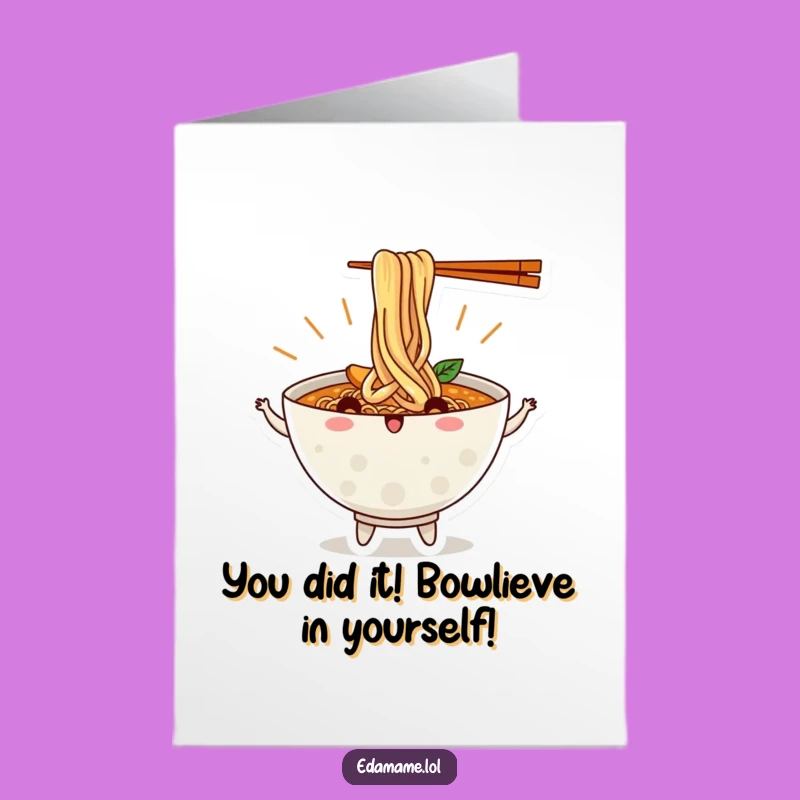 Free Printable Congrats Card: Dancing Ramen Bowl for Any Celebration Downloadable