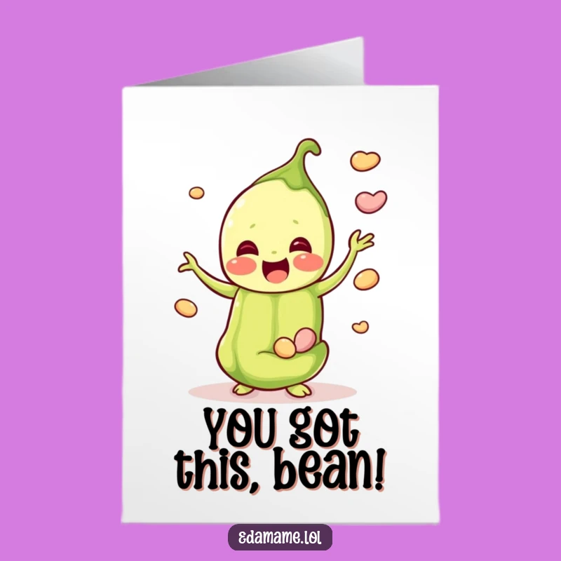 Free Printable Congrats Card: Edamame Juggling Humor for Your Downloadable Gift