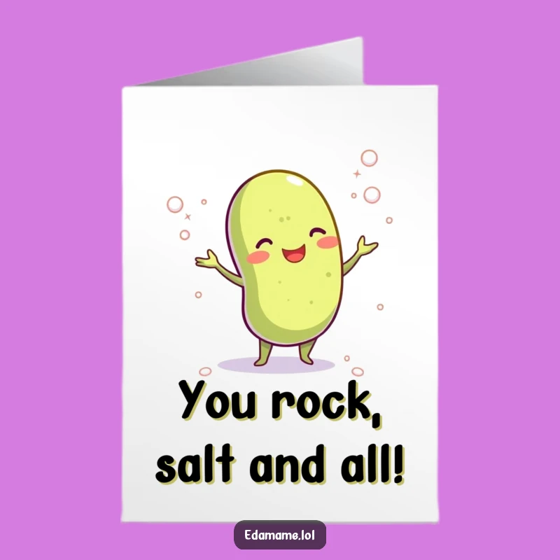 Free Printable Congratulations Card: Edamame Juggling Salt Funny Downloadable Gift