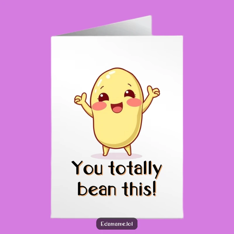 Free Printable Congratulations Card: Edamame Victory Dance Funny Downloadable Gift