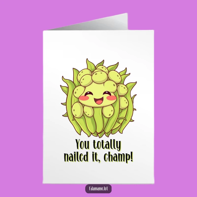 Free Printable Edamame Congratulations Card: Humorous Wiggling Beans Downloadable