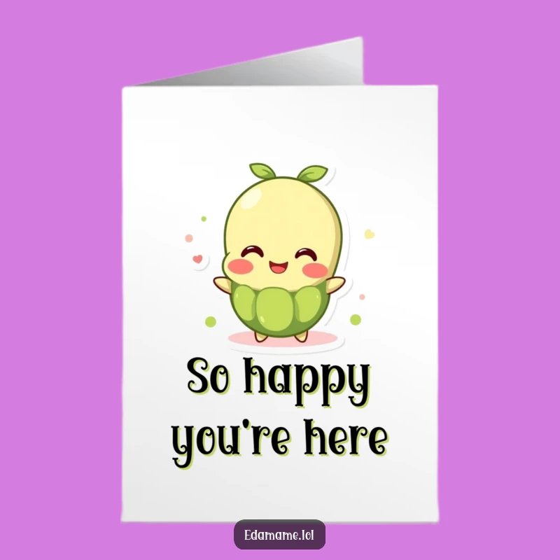 Free Printable Thank You Card: Bubbly Edamame Joy, Grateful Humor Downloadable Gift
