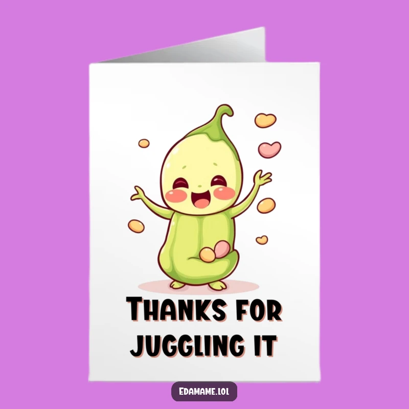 Free Printable Thank You Card: Edamame Juggling Fun for Your Downloadable Gift