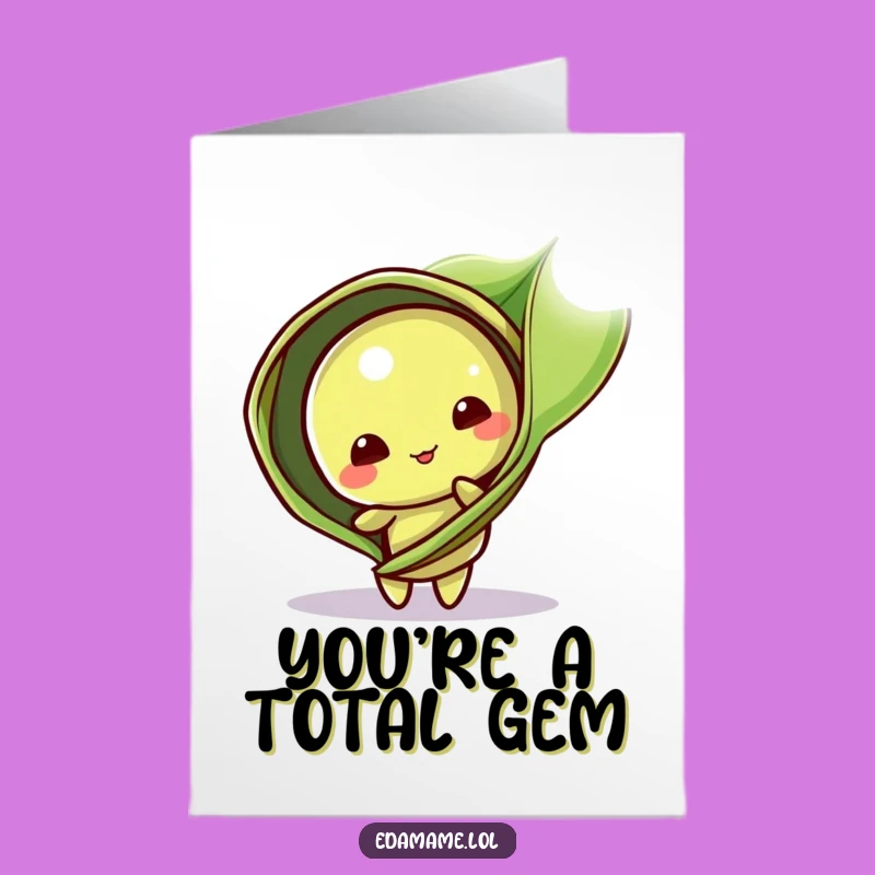 Free Printable Thank You Card: Playful Edamame Pod, Grateful Humor Downloadable Gift