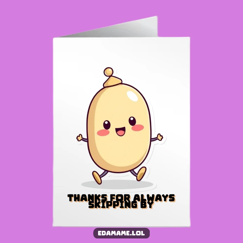 Free Printable Thank You Card: Skippy Bean Hat Cheerful Funny Downloadable
